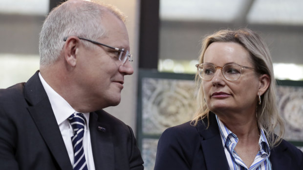 Environment Minister Sussan Ley and Prime Minister Scott Morrison are promoting reforms to waste and recycling laws. 