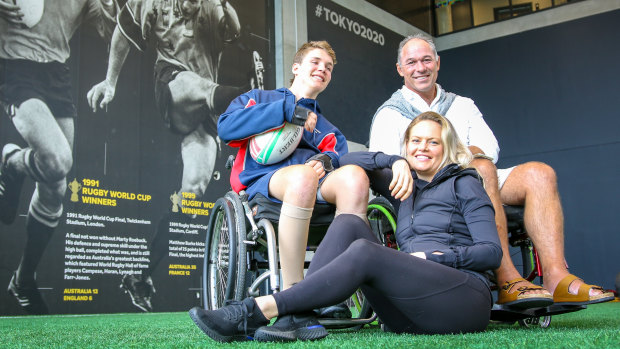 Strong bonds forged: Spinal injury sufferers Alex Noble, Richard Tombs and Tessa Moroney.