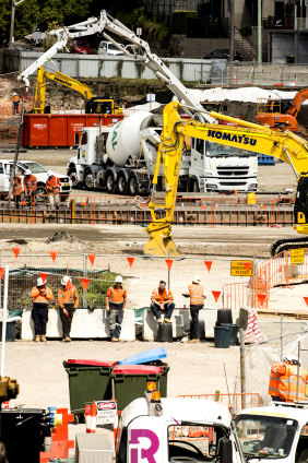 The building of the Rozelle Interchange.