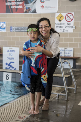Ann Yang re-enrolled her six year old son in swimming lessons after she witnessed a friend's young child being rescued from a pool. 