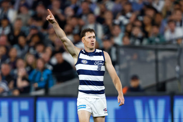 Jeremy Cameron has kept the Cats competitive in the past two matches. 