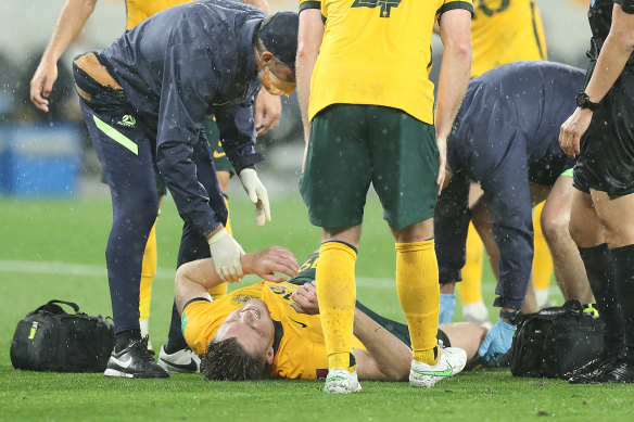Harry Souttar’s injury triggered a lengthy stoppage, which Socceroos coach Graham Arnold suggested helped the Saudis finish strong.
