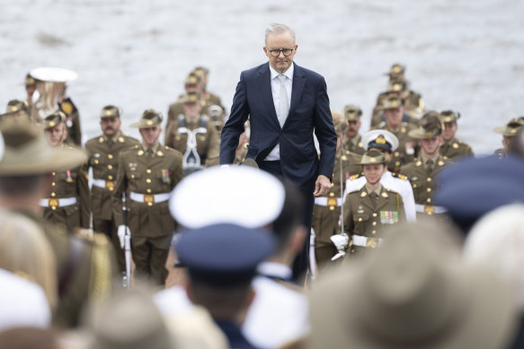 Prime Minister Anthony Albanese during an Australia Day citizenship ceremony in Canberra last year. 
