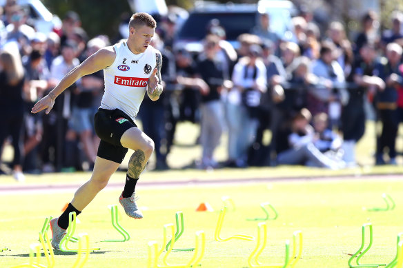 Jordan De Goey will remain at Collingwood as the legal process plays out. 