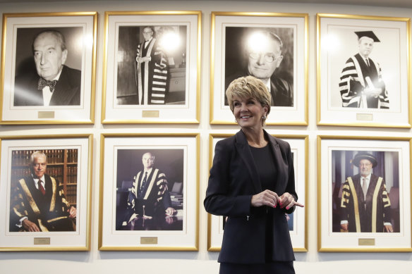 The Australian National University's first female chancellor, Julie Bishop.