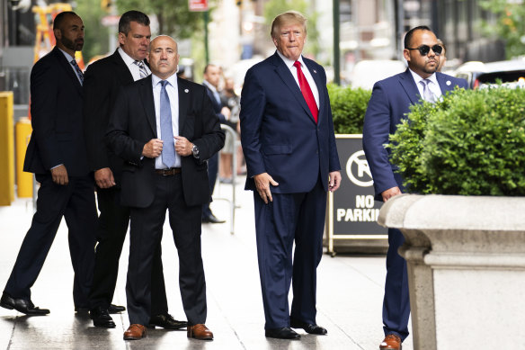 Donald Trump outside Trump Tower in New York on Wednesday.