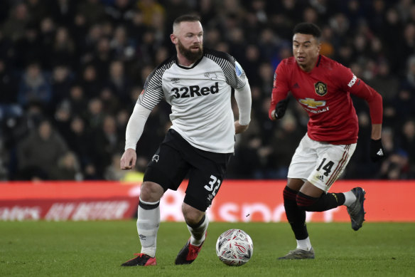 Derby's Wayne Rooney came up against his old side Manchester United in the FA Cup.