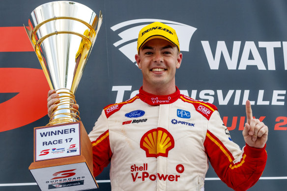 Supercar driver Scott McLaughlin who has won race 1 of the WATP Townsville 400.