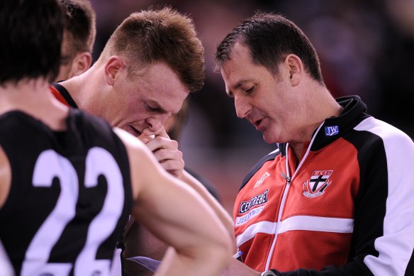 Days gone by: Brendon Goddard is one former Saint to have endorsed the possible return of Ross Lyon to Moorabbin.