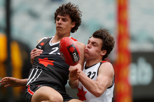 Jackson Callow (right) in action in the 2019 NAB League All-Stars match.