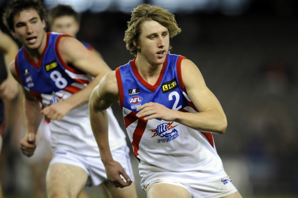 Dyson Heppell plays with Gippsland Power in the 2010 TAC Cup grand final.