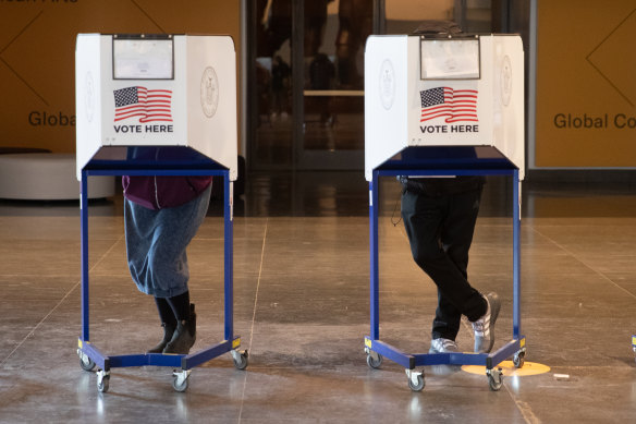 Voters cast ballots in the 2020 election. 