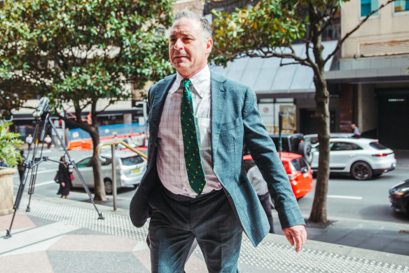 Former TV presenter Andrew O’Keefe outside Downing Centre Local Court in November.