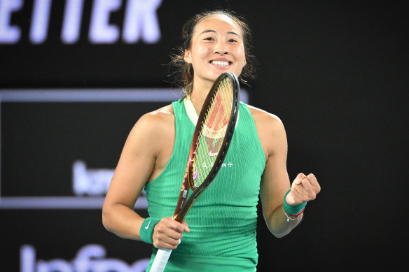 Qinwen Zheng advanced to her maiden grand slam final with straight-set win over Ukrainian qualifier Dayana Yastremska.