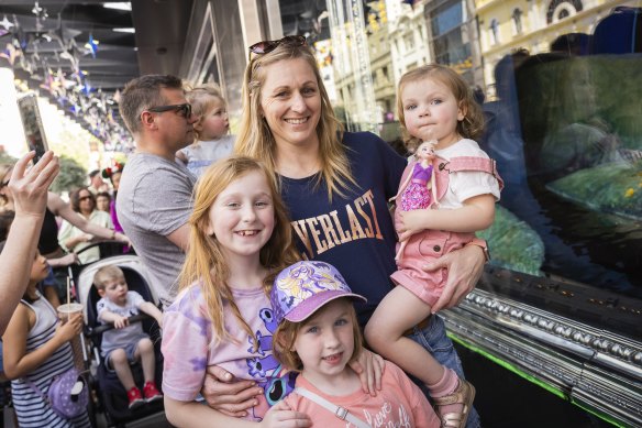 Fun day out: Rachel Lamb-Coulthard with daughters Skyla 10, Penny 6, and Quinn 2.