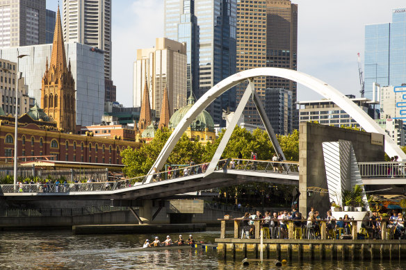 Ponyfish Island bar (bottom right) does not serve coffee. Surely that’s a crime in Melbourne.