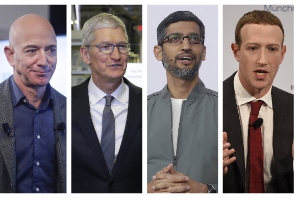 Amazon’s Jeff Bezos, Apple’s Tim Cook, Google’s Sundar Pichai and Facebook’s Mark Zuckerberg: The backlash against the tech titans is intensifying.
