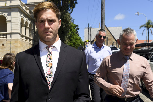 Jack de Belin outside the NSW District Court in Wollongong on Wednesday.
