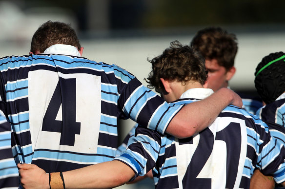 Devastated: Members of a 2019 GPS representative rugby squad.