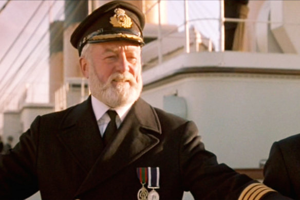 Bernard Hill as Titanic Captain Edward James Smith.