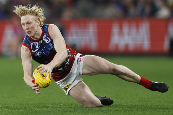 Clayton Oliver in action for the Demons.