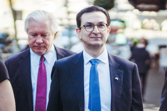 Dr Munjed Al Muderis, pictured outside court in September, is suing for defamation.