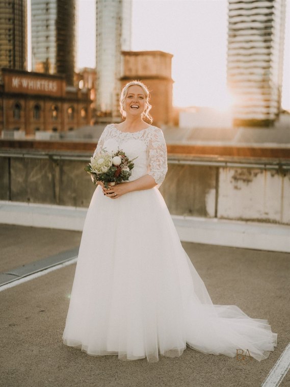 Rachel Meakins, who bought her wedding dress online.