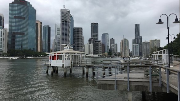 The orange curtains in Kangaroo Point Riverwalk show where Kylie and Allan have made their temporary home.