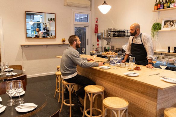 Mates pitched in to help with the wine bar’s fitout.