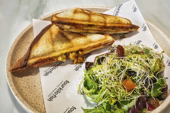 Curry corn jaffle.