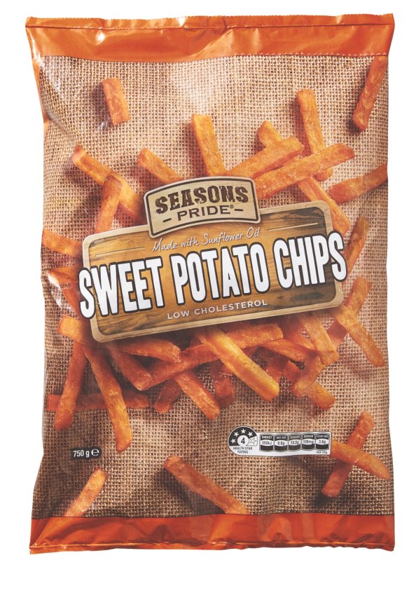 The Seasons Pride sweet potato chips from Aldi.