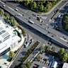 A render of the new design for the $200 million upgrade to the notorious DFO roundabout at Homebush.