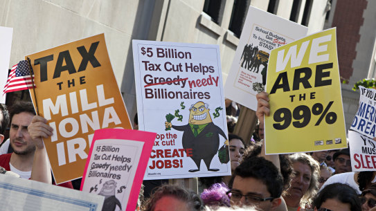David Graeber, an anarchist anthropologist, examined how so many people were stuck in jobs they disliked when society produced enough to create extraordinary wealth of the kind that triggered the Occupy Wall Street protests (pictured).