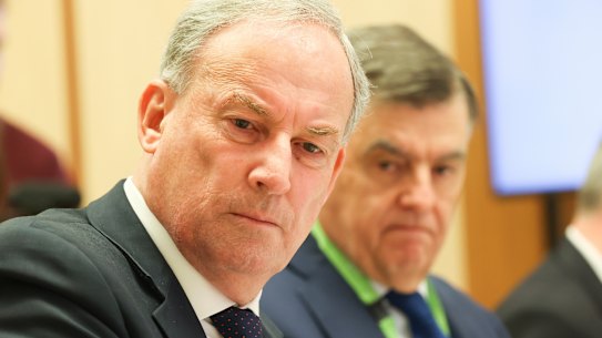Minister for Senior Australians and Aged Care Services Richard Colbeck at the senate estimates hearing on Tuesday.