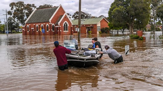 Floodwaters devastated the central Victorian town of Rochester in 2022.