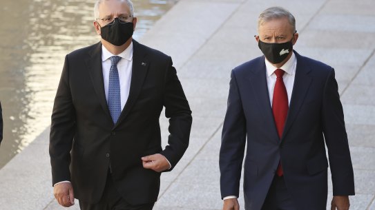 Prime Minister Scott Morrison and Opposition Leader Anthony Albanese.