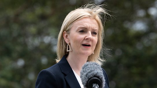 British Foreign Secretary Liz Truss in Sydney on Friday.