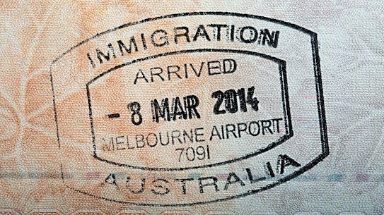 Australian passport stamp.