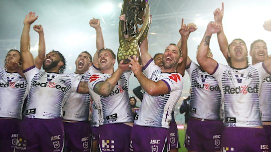 Melbourne Storm winning last year’s grand final.