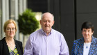(L-R) Head of the BCA's community rebuilding initiative, Lisa Paul, with program chairman, Sir Peter Cosgrove, and BCA chief executive Jennifer Westacott.
