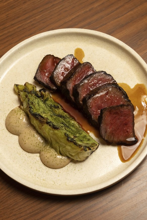 Wagyu rump cap with black garlic bagna cauda.