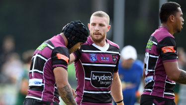 Lighting rod for controversy: Jackson Hastings turns out for Blacktown Workers Sea Eagles against the Wyong Roos.