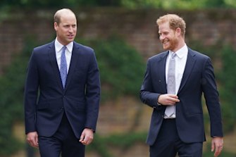 William and Harry were all smiles on the way to the statue unveiling ceremony.