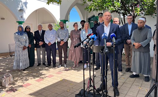 Western Australian Prime Minister Roger Cook addressed the media after meeting with leaders at the Perth Mosque on Saturday.