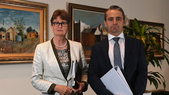 Commonwealth Bank of Australia chairman Catherine Livingstone with chief executive Matt Comyn.