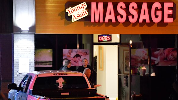 One of the massage parlours where a gunman killed people in Atlanta.