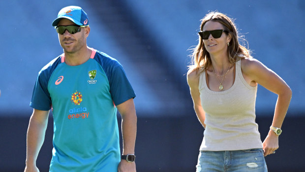 Supportive: Candice Warner and her husband David.