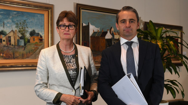 Commonwealth Bank of Australia chairman Catherine Livingstone with chief executive Matt Comyn.
