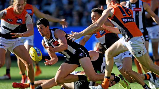 Congested scenes like these hurt the game's appeal in rugby league markets, GWS chief Tony Shepherd says. 