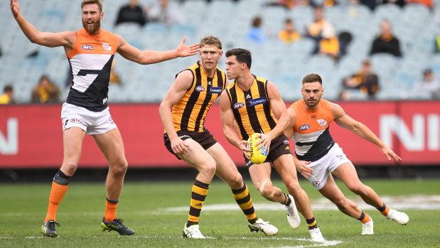 The Hawks beat the Giants in front of an uncharacteristically small crowd on Sunday.
